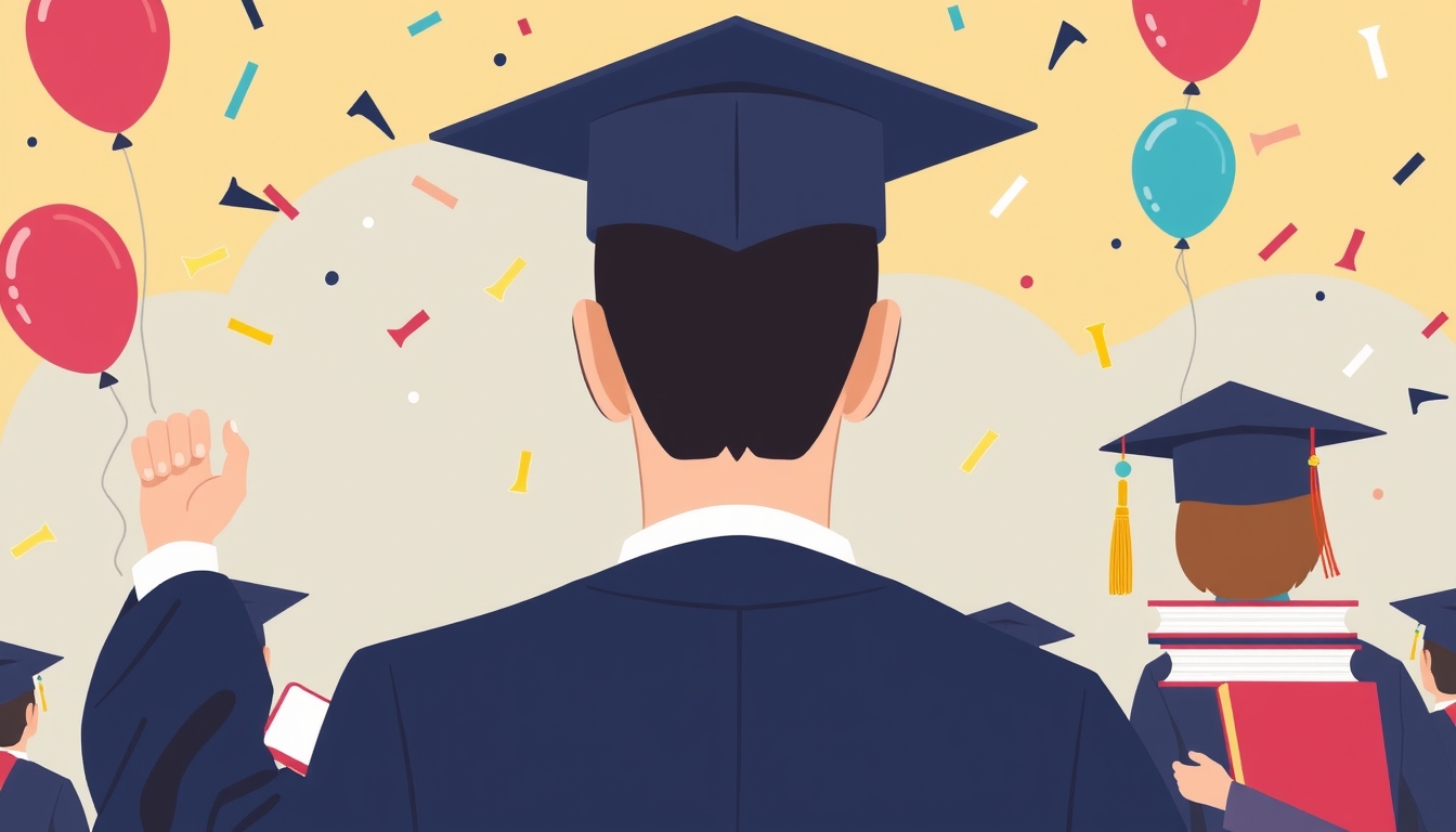 education, achievement, success, graduation, university, celebration, academic, diploma, event, ceremony, student, cap, collection, balloon, gathering, joy, wisdom, illustration, colourful, future, person, female, human hand, part of, symbol, vector, human body part, book, college, expertise, hat, intelligence, party, stack, cognition, male, streamer, text, group of objects, accomplishment, aspiration, confetti, degree, excitement, festive, gown, graduate, one person, pride, school