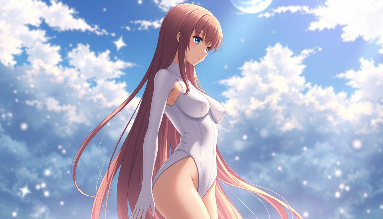 Anime art of a motherly Orihime, bodysuit, long hair, natural reflective, detailed body, standing, wallpaper anime background, stunning details, anime artwork, illustration quality, wallpaper engine, 4k. - Image