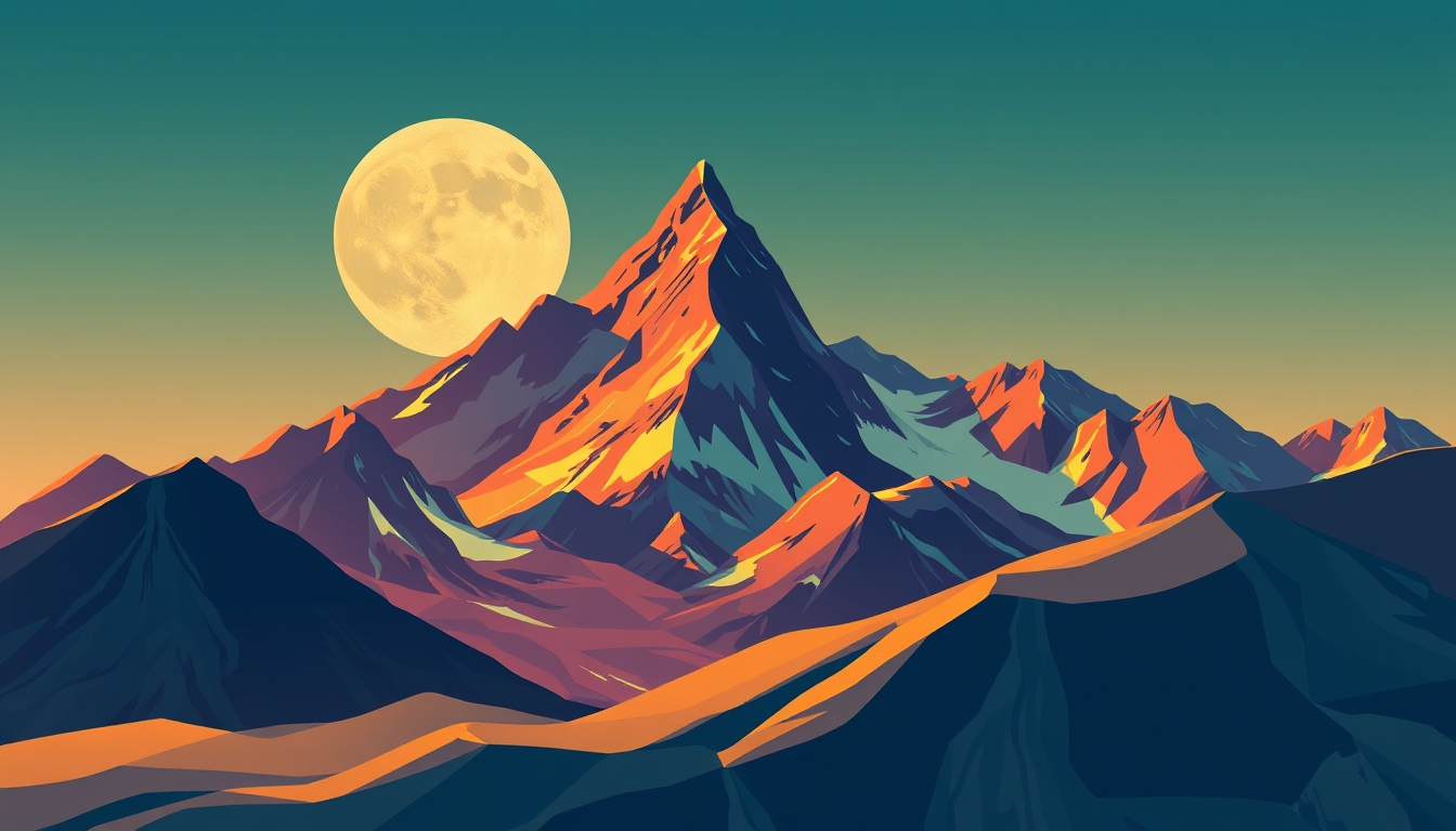 Abstract background mountain retro