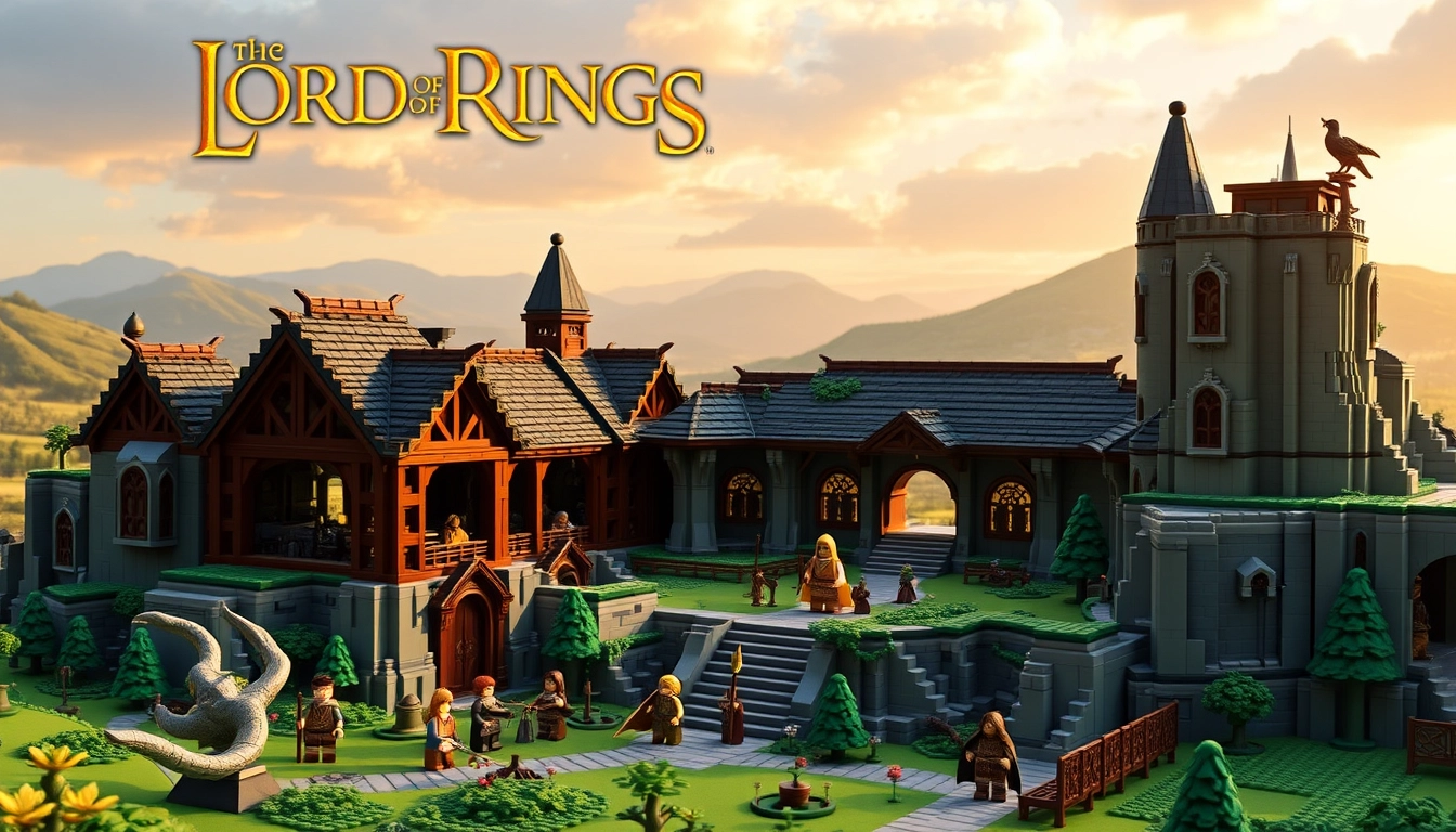 "LEGO Lord of the Rings Rivendell product image  
More than 100,000 blocks  
More than 20 figures"