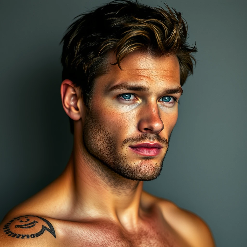 Jamie Dornan head and body shot, handsome, young, hyper realistic, - Image