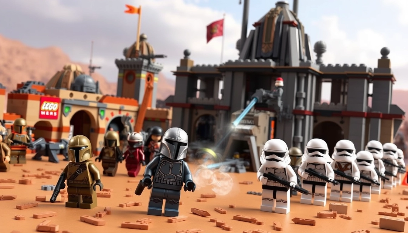 "LEGO Star Wars Mandalorian City Siege

Block Count: 100,000, More than 5 Mandalorian Figures, More than 5 Stormtrooper Figures."