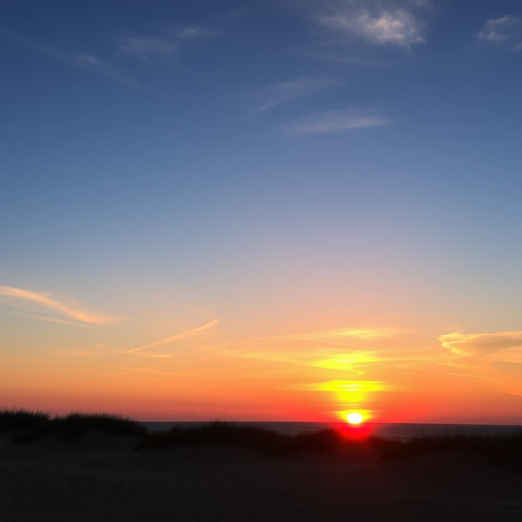 a beautiful sunset on the outerbanks