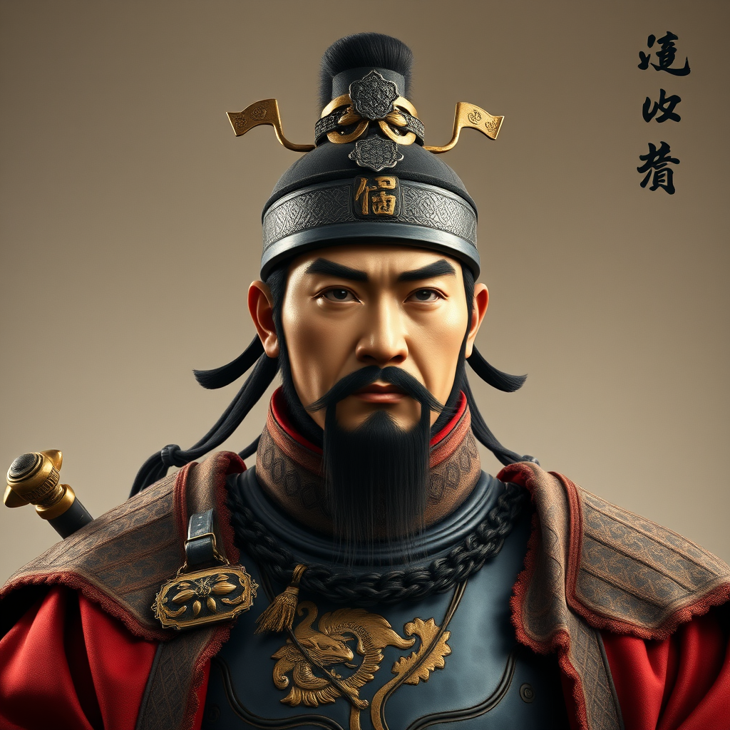 In history, Cao Cao was about 1.55 meters tall. He strategized and planned, wielded power over the world, learned from the techniques of Shen and Shang, drew on the extraordinary strategies of Han and Bai, utilized official resources, and adapted materials based on their utility. He was ambitious and calculated, did not dwell on past grievances, and ultimately was able to command the imperial strategies and achieve great success, all thanks to his superior insight and strategy. Please express this with realistic photos.