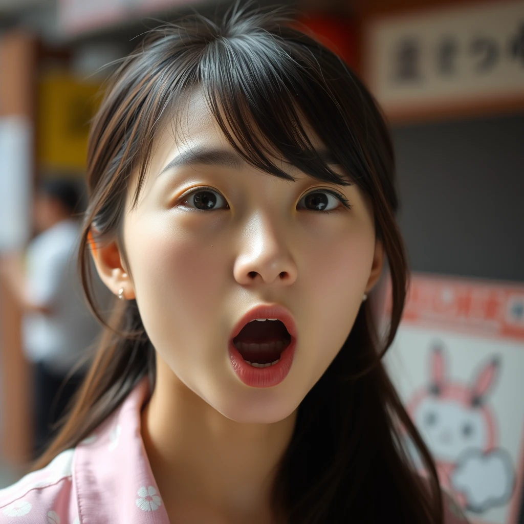 A young Japanese woman opened her mouth.