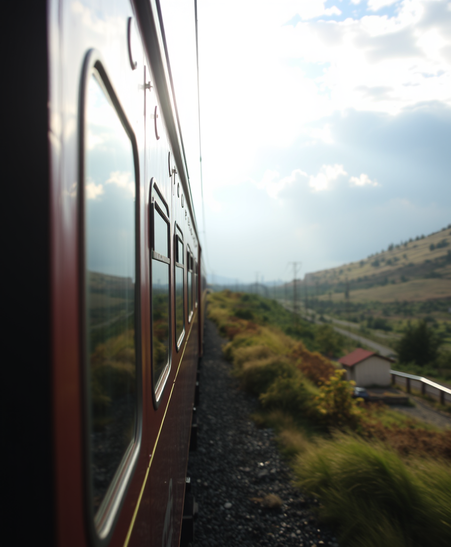 Beautiful view of the train, romantic travel. - Image