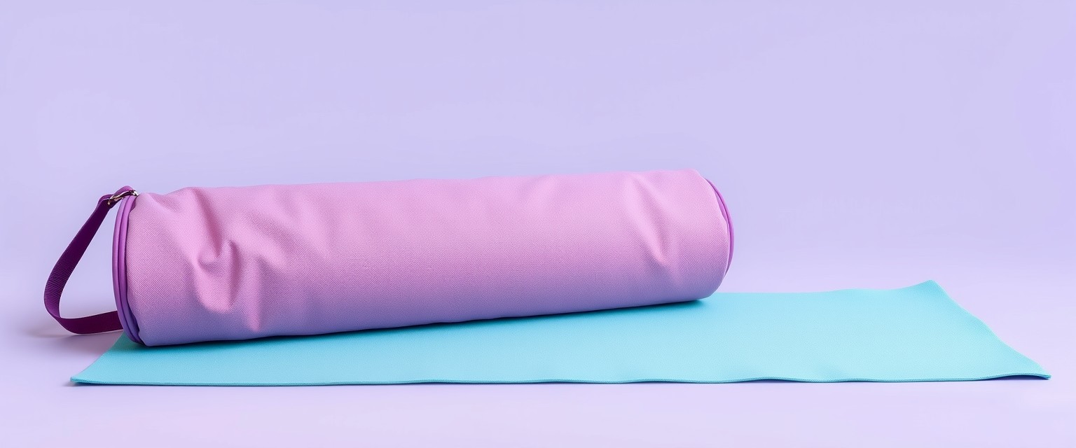 yoga mat bag for women, single color low saturation bag, single color background,