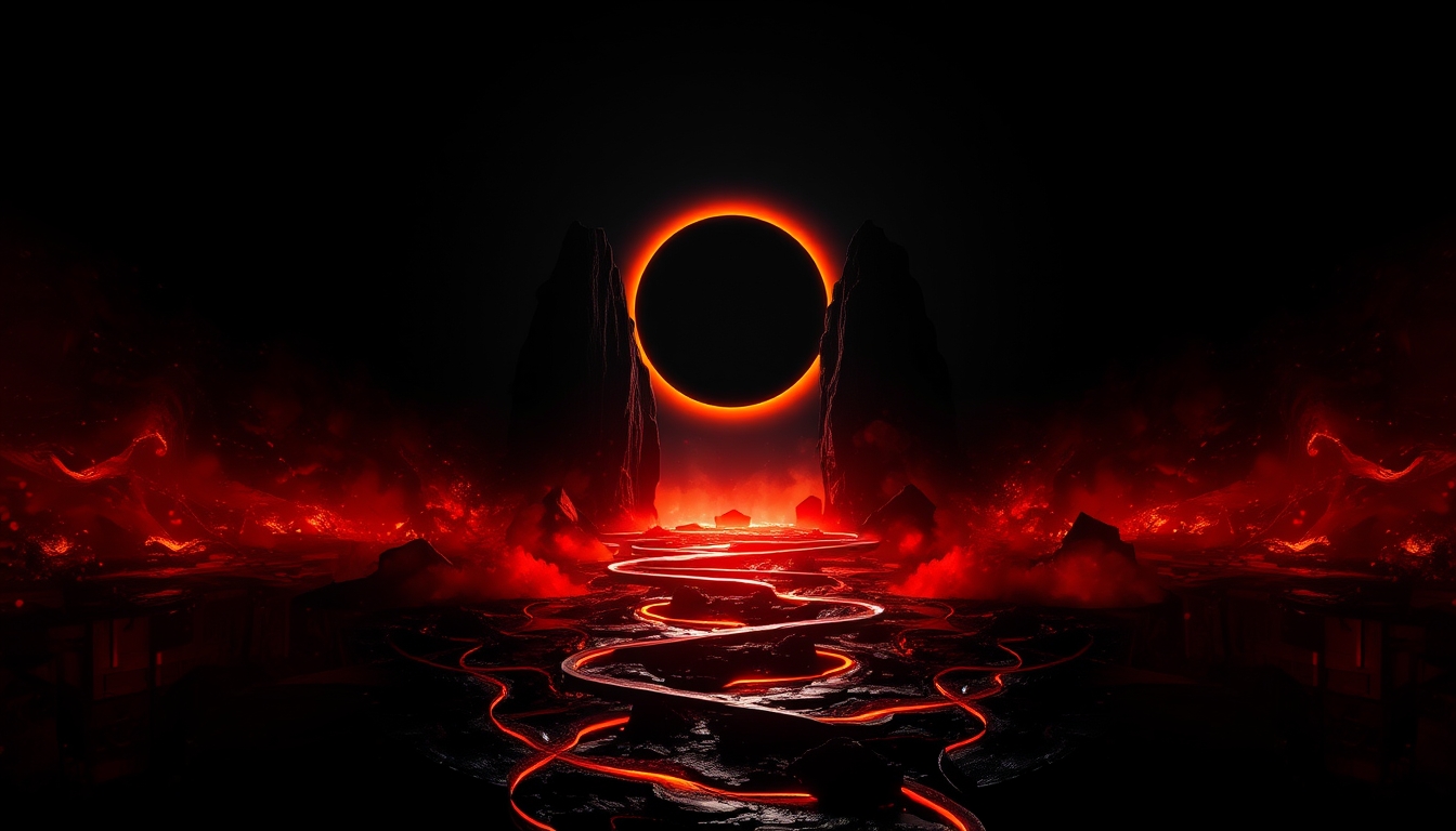 by Alena Aenami, by Maciej Kuciara, by __photographers__, black, dark, low key, obsidian, onyx, pitch-black, (the heavenly eclipse:1.4), abstract, highly detailed and hyper surrealistic, perfect composition, harmonic colors, dramatic lighting