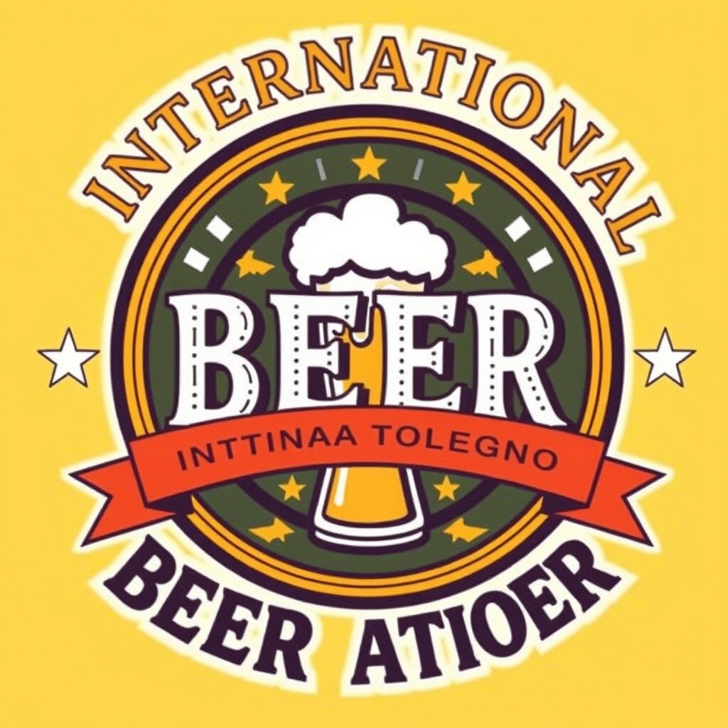 International beer-themed graphic design, vibrant and fun.