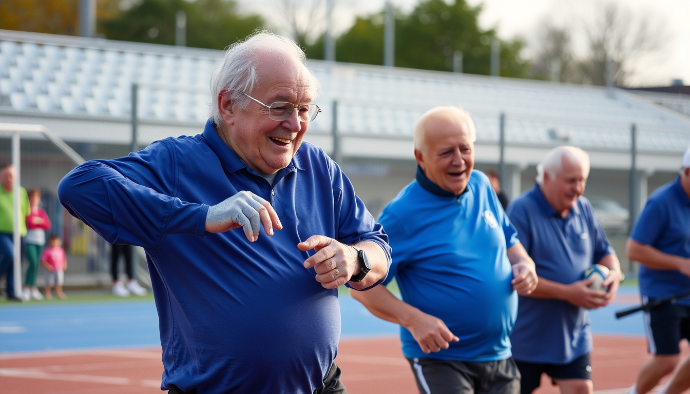 Old people doing sports. - Image