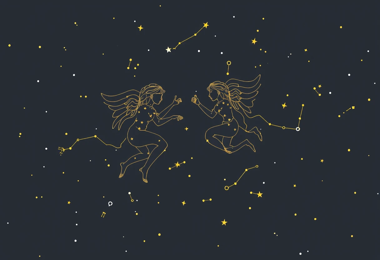 Gemini constellation map, mysterious - Image