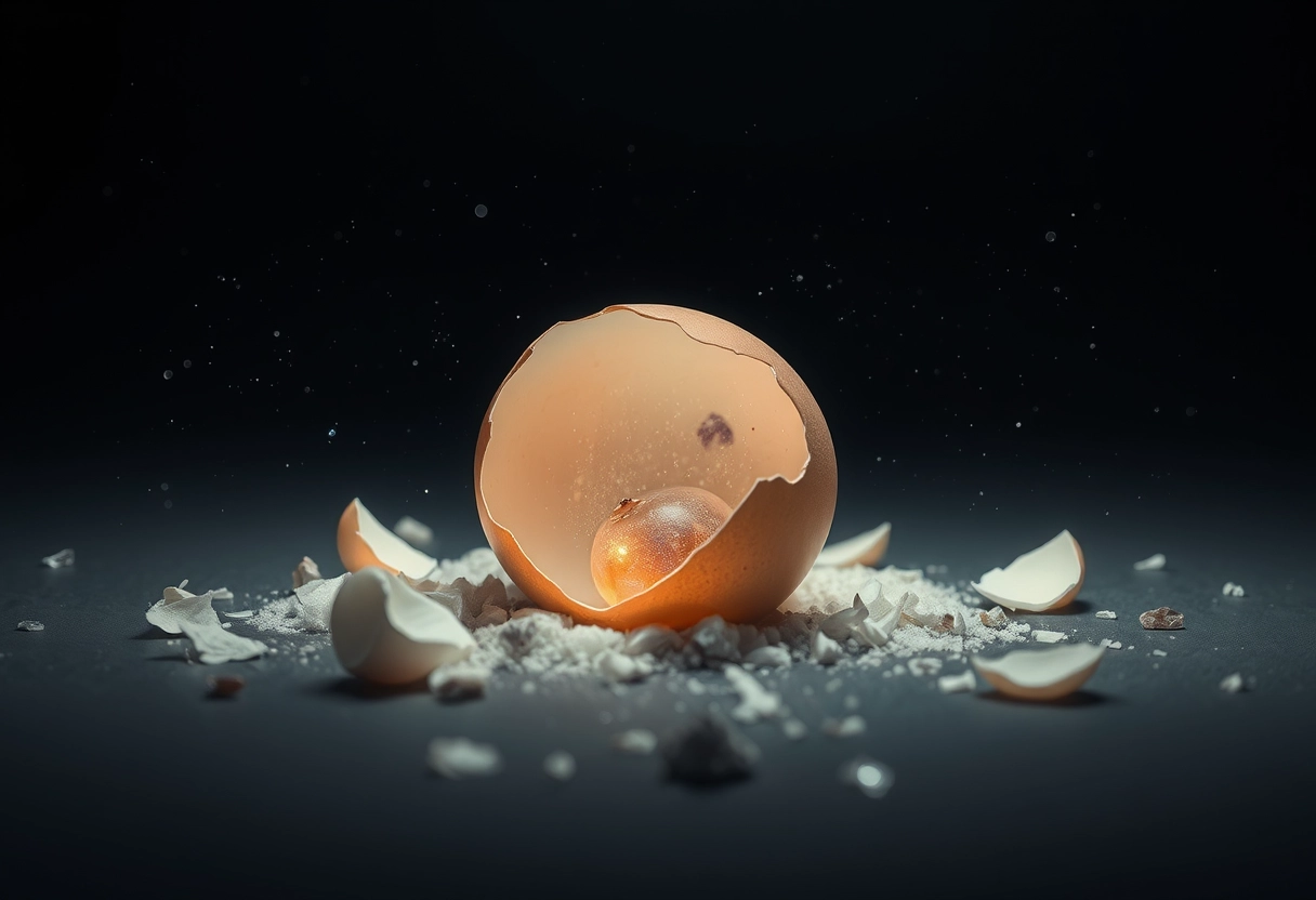 "The eggshell has broken, and a universe flows out from within." - Image