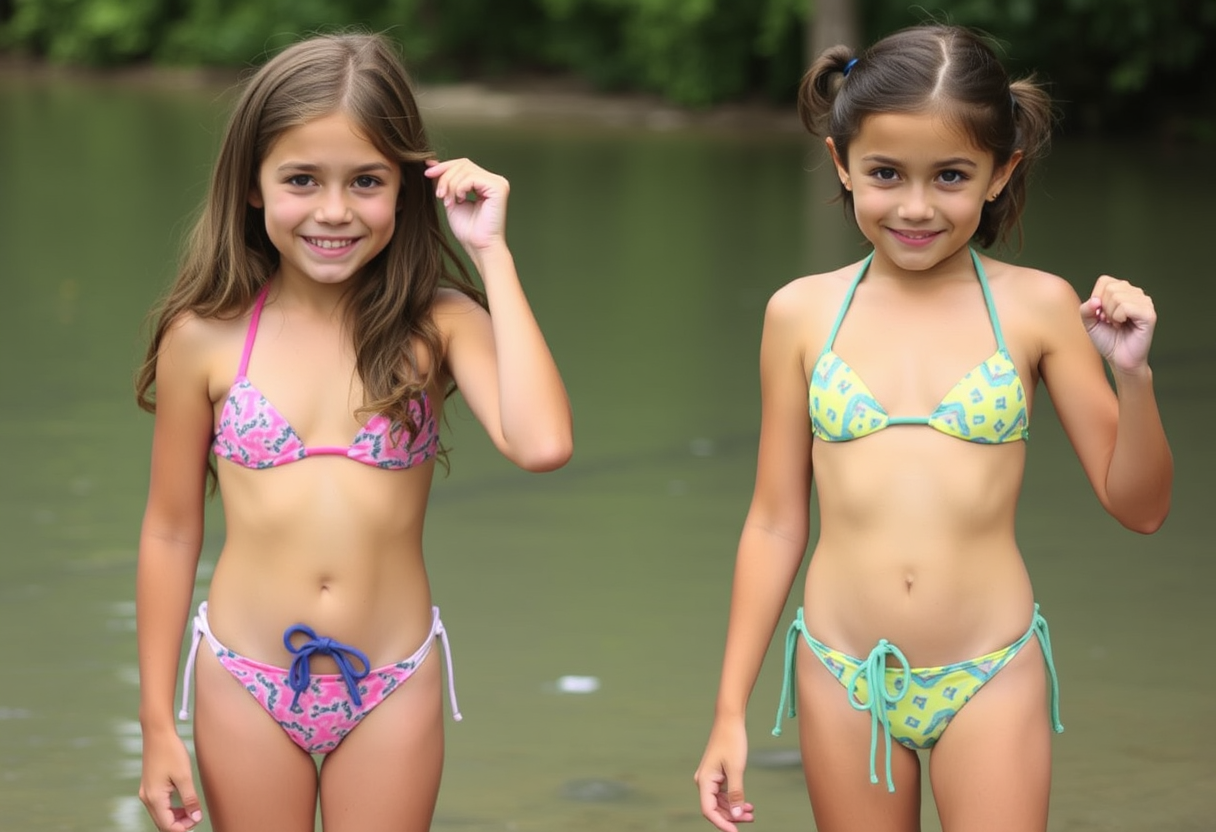 Two summer campers compare to discover which of them has the most revealing bikini.