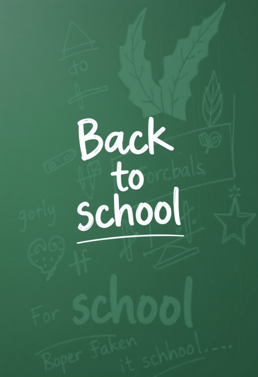 Back to school background, words say "Back to school"