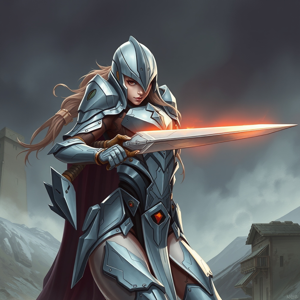 A futuristic female knight.