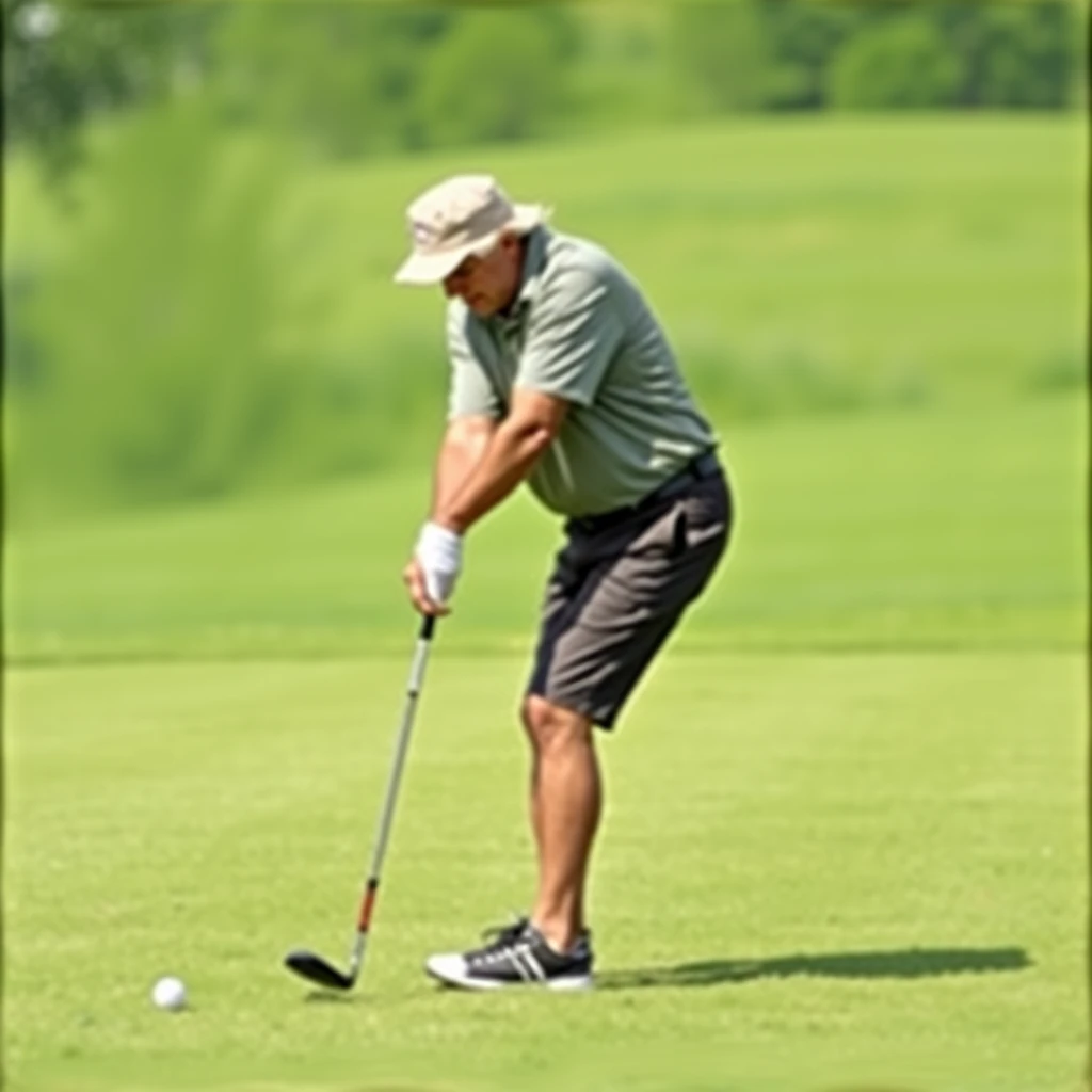 'Man playing golf' - Image