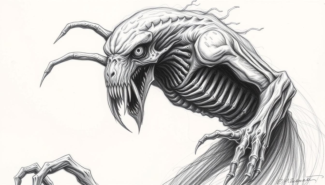 Horror Monster created by H.P. Lovecraft Drawing - Image