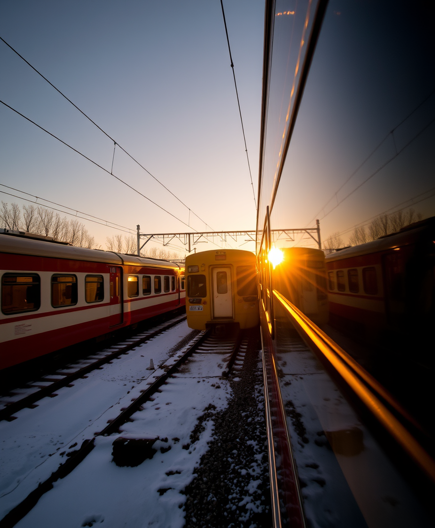 train, golden hour - Image