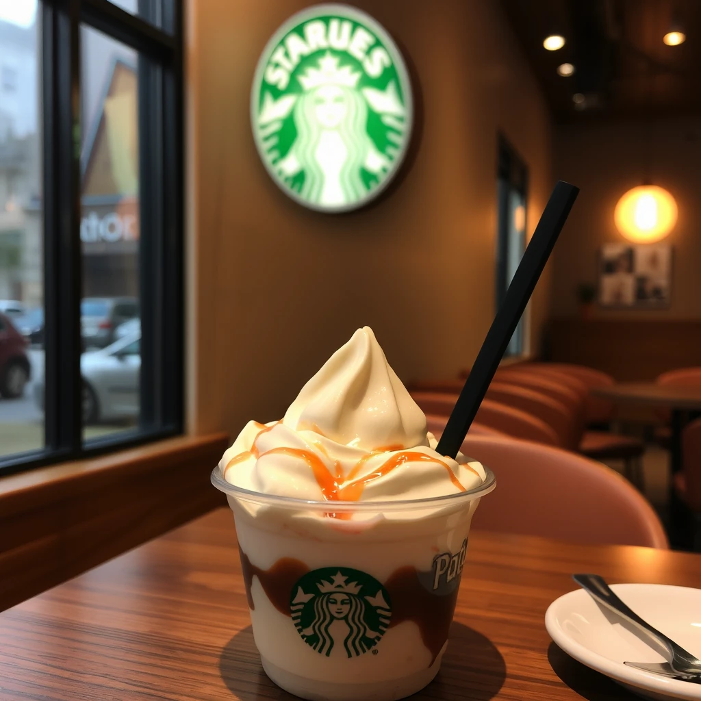 Patbingsu, Starbucks, warm atmosphere, minimal style