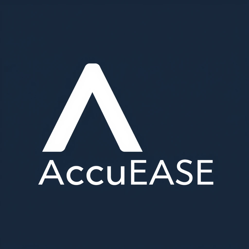 A logo for a data mastery application named "AccuEASE" with the letter A having an IT nuance.