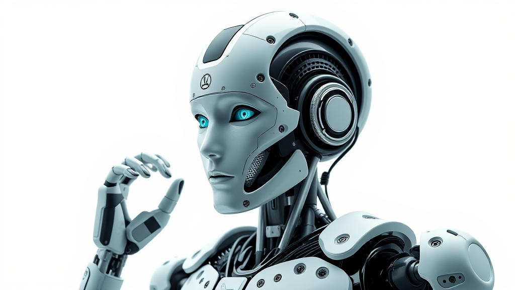 Technological bionic humanoid robot, lifelike, realistic, with a sci-fi feel.