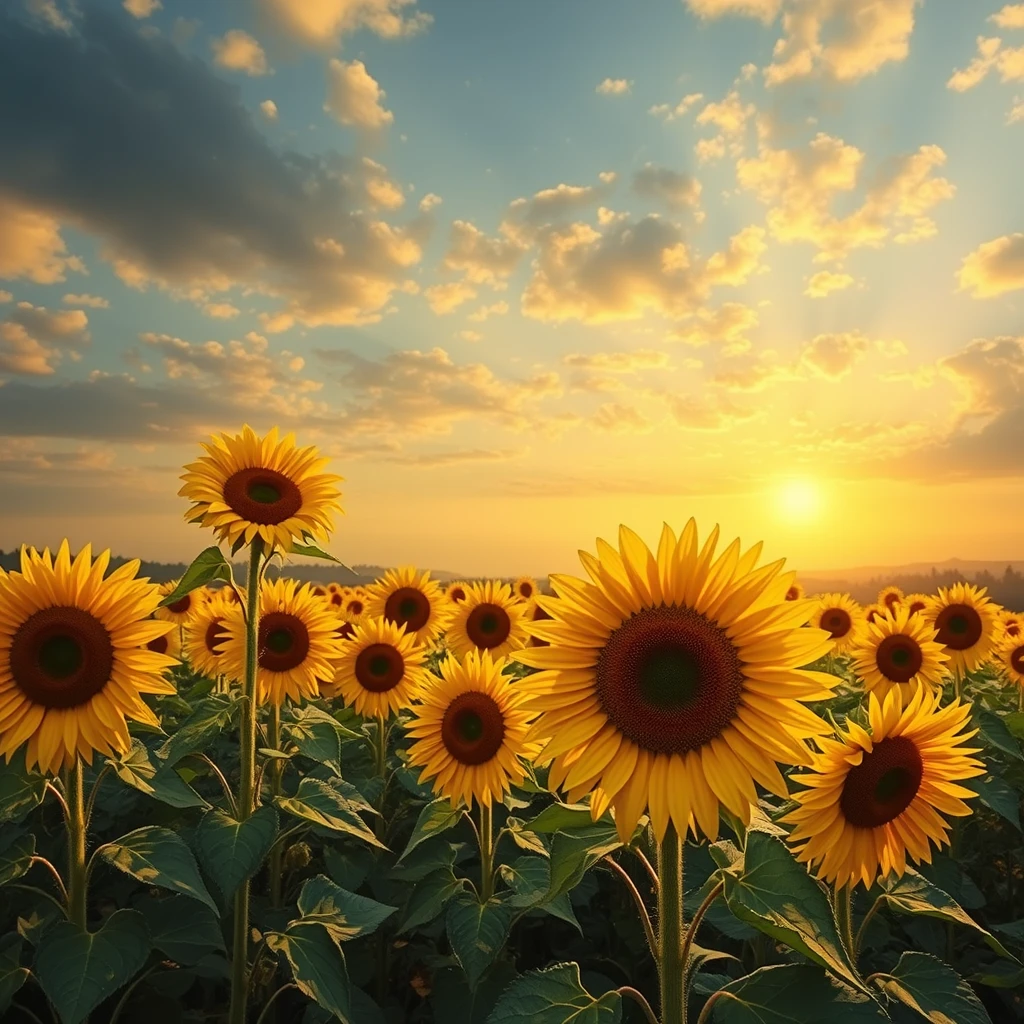 An autumn fairy tale, sunflowers. - Image