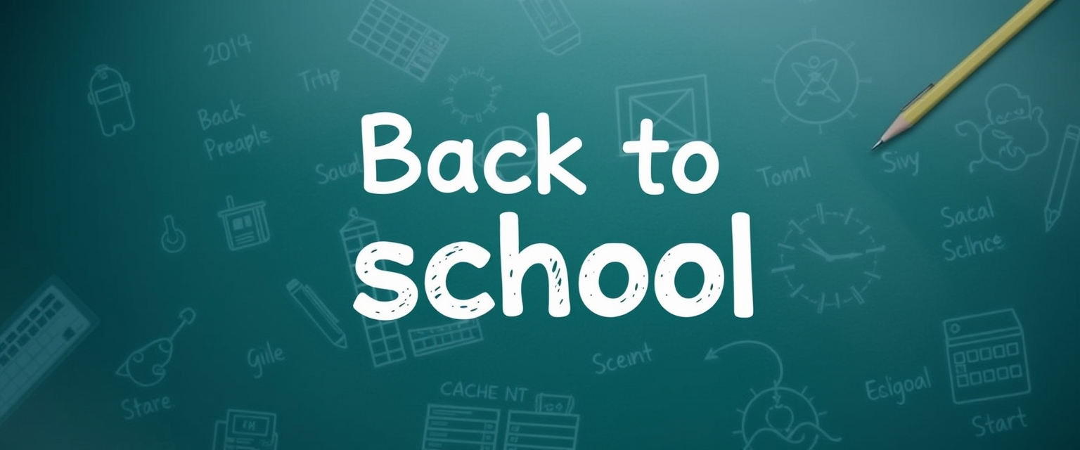 "Back to school background, words say 'Back to school'" - Image