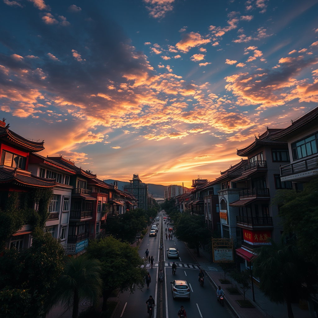 summer sky of kunming city