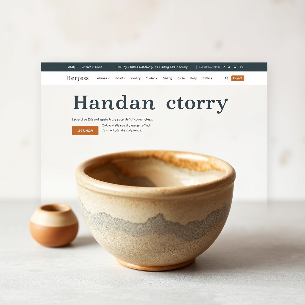 Design for a website selling handmade pottery