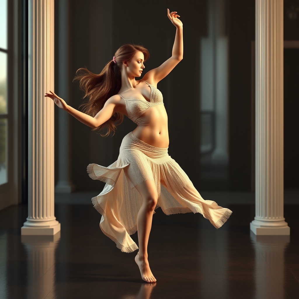 Female dancing, Hyper realistic 3D rendering