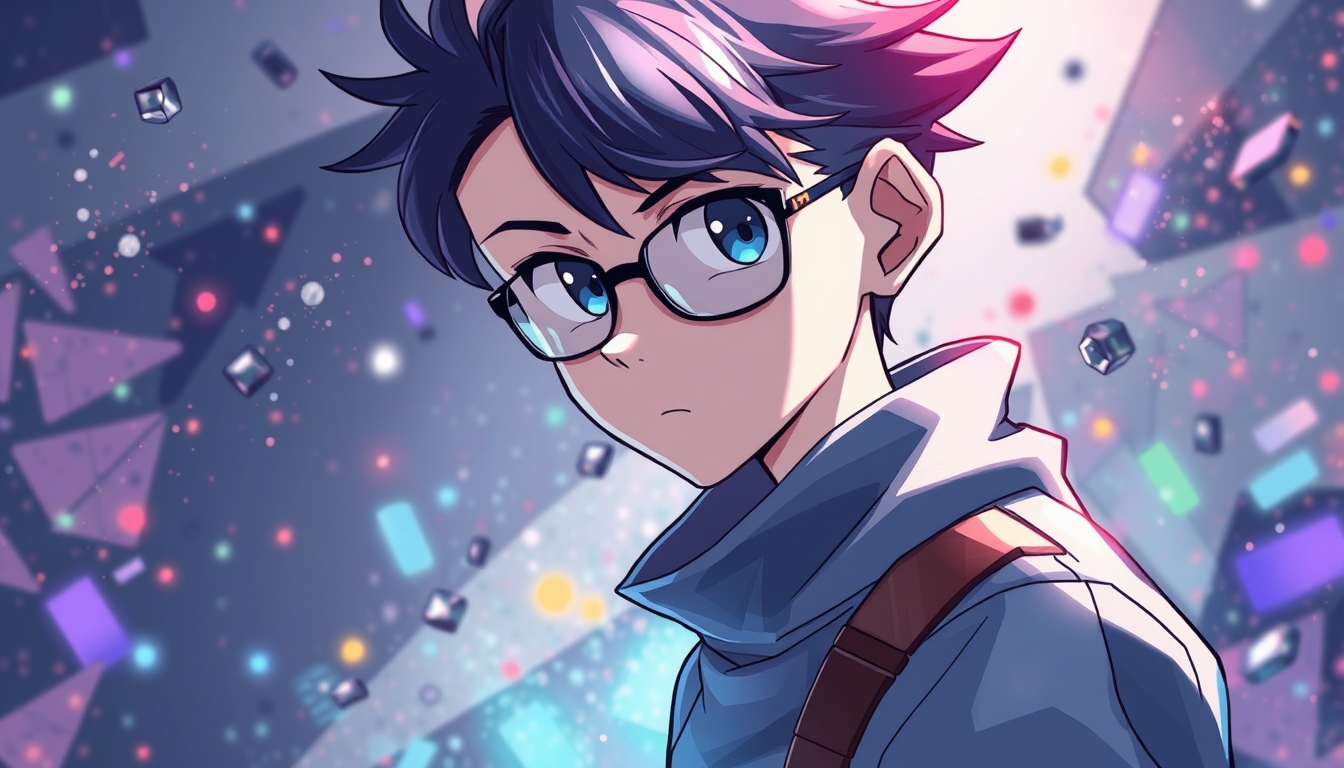 boy, smart and cool, anime, abstract background, 32K UHD, high detailed - Image