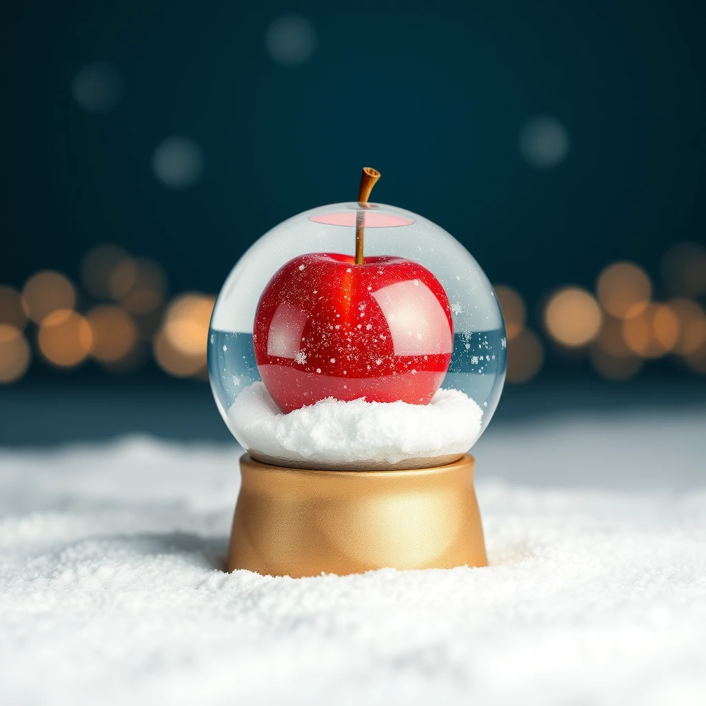 Apple snow globe