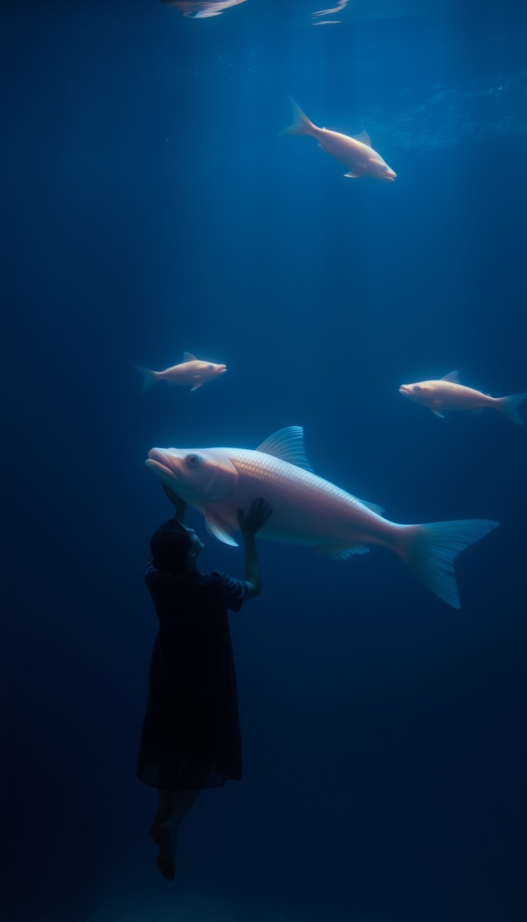 'human fish, pathos, by Bill Viola'