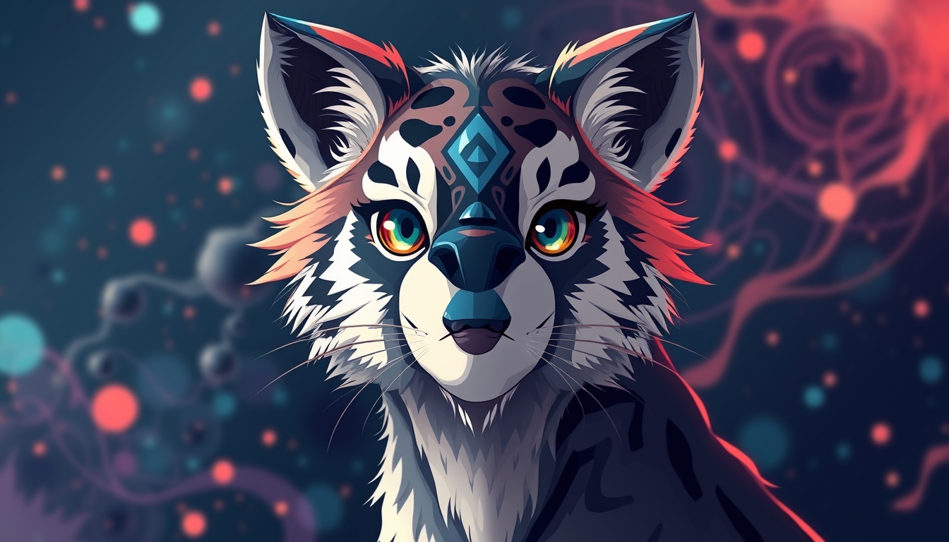 animal, smart and cool, anime, abstract background, 32K UHD, high detailed