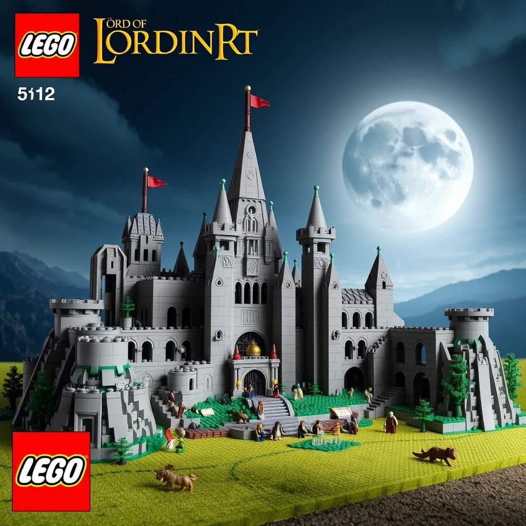 "LEGO Lord of the Rings Minas Tirith product image

Image reference: https://wallhere.com/ko/wallpaper/1057409

Number of blocks: over 10,000
Number of figures: over 20" - Image