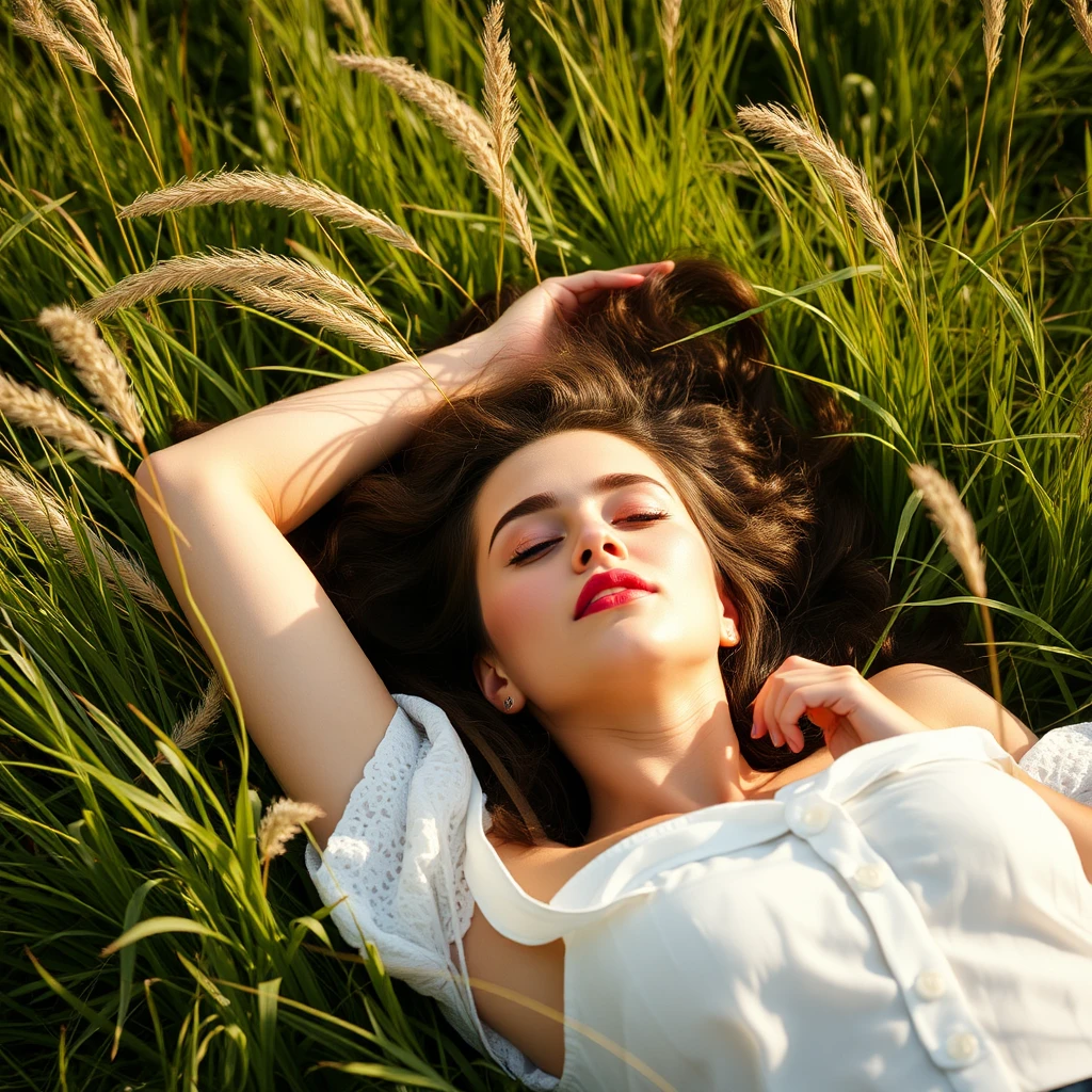 women laying on field of grass on a sunny afternoon