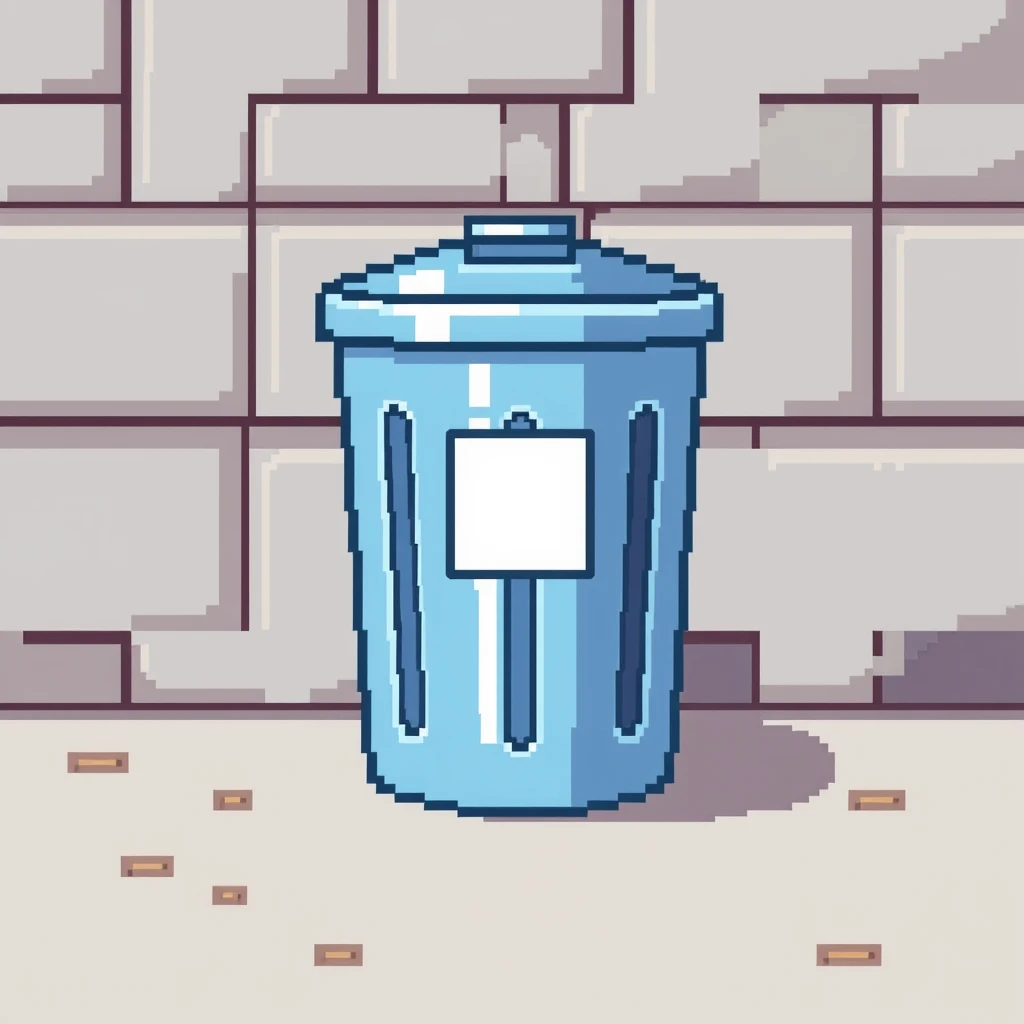 A trash can in pixel style - Image