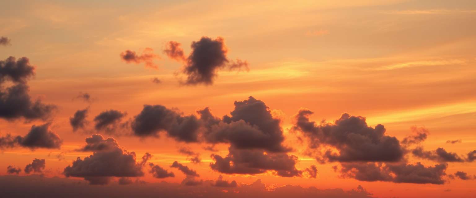 fiery sunset, clouds, high quality, photorealistic, evening sky, reflection, serene - Image