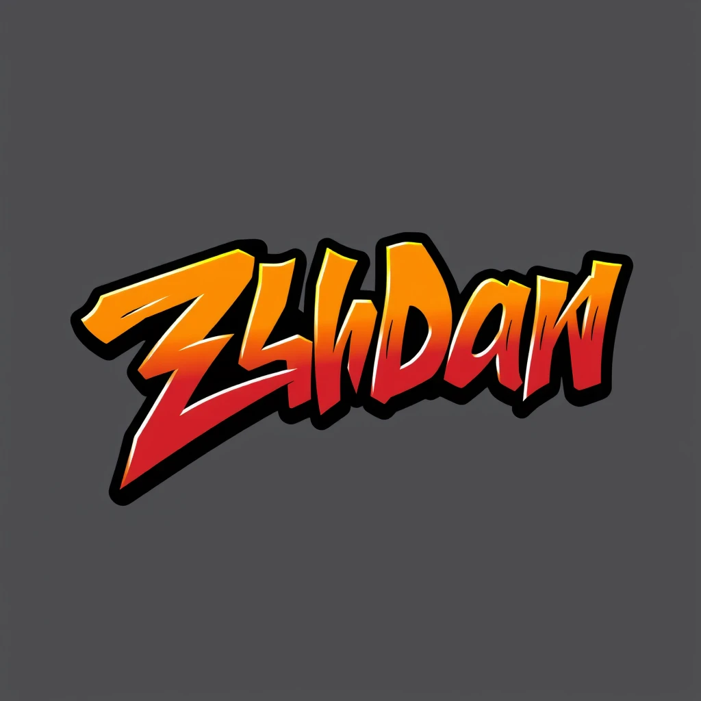 Lettering logotype of "Zhdan" in modern graffiti style.