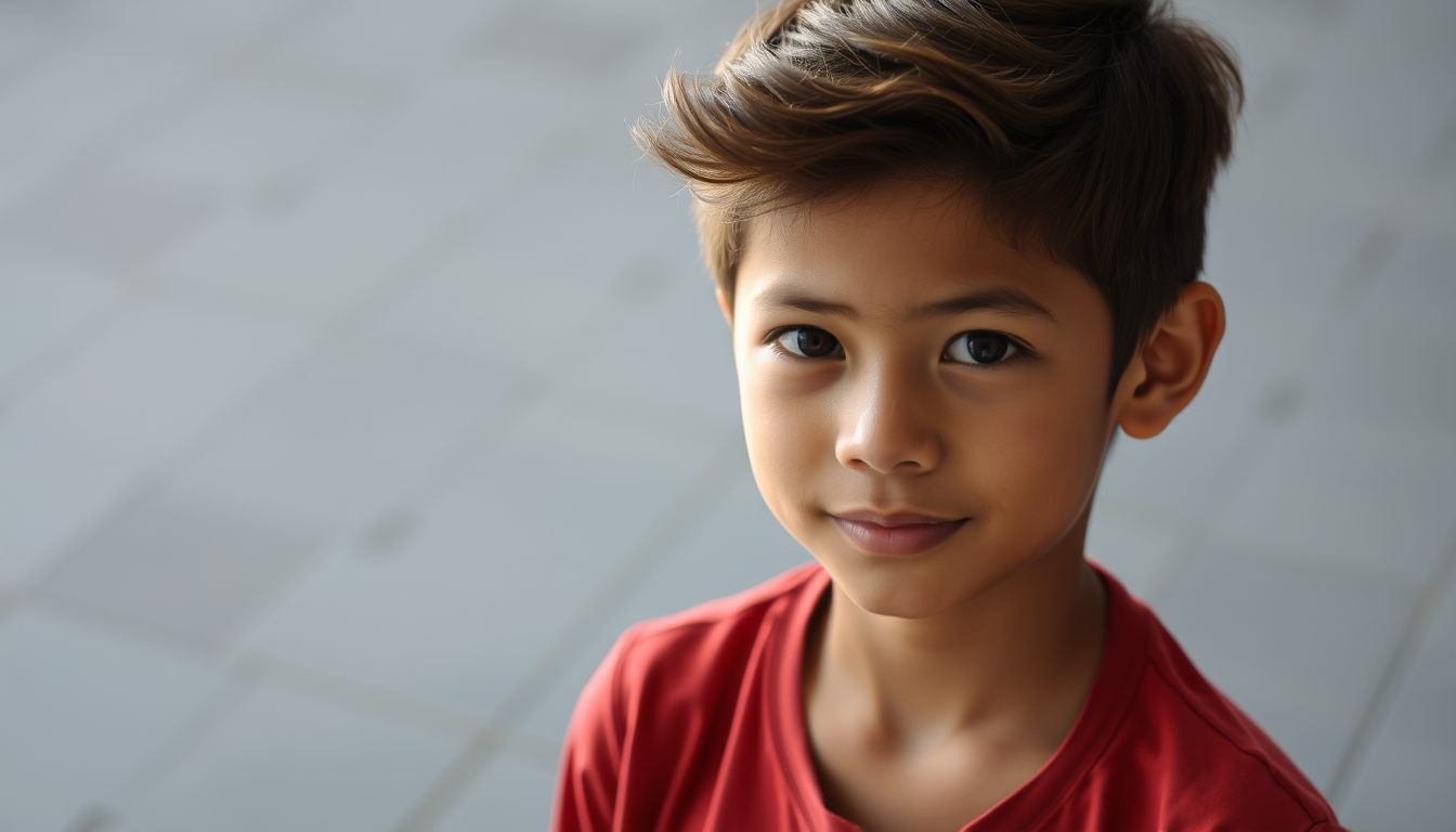 Handsome boy from Indonesia with very great hair. - Image