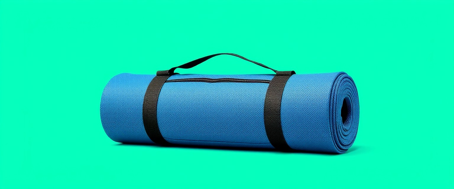 Yoga mat bag for sports women, single color low saturation bag, single color background, no humans.