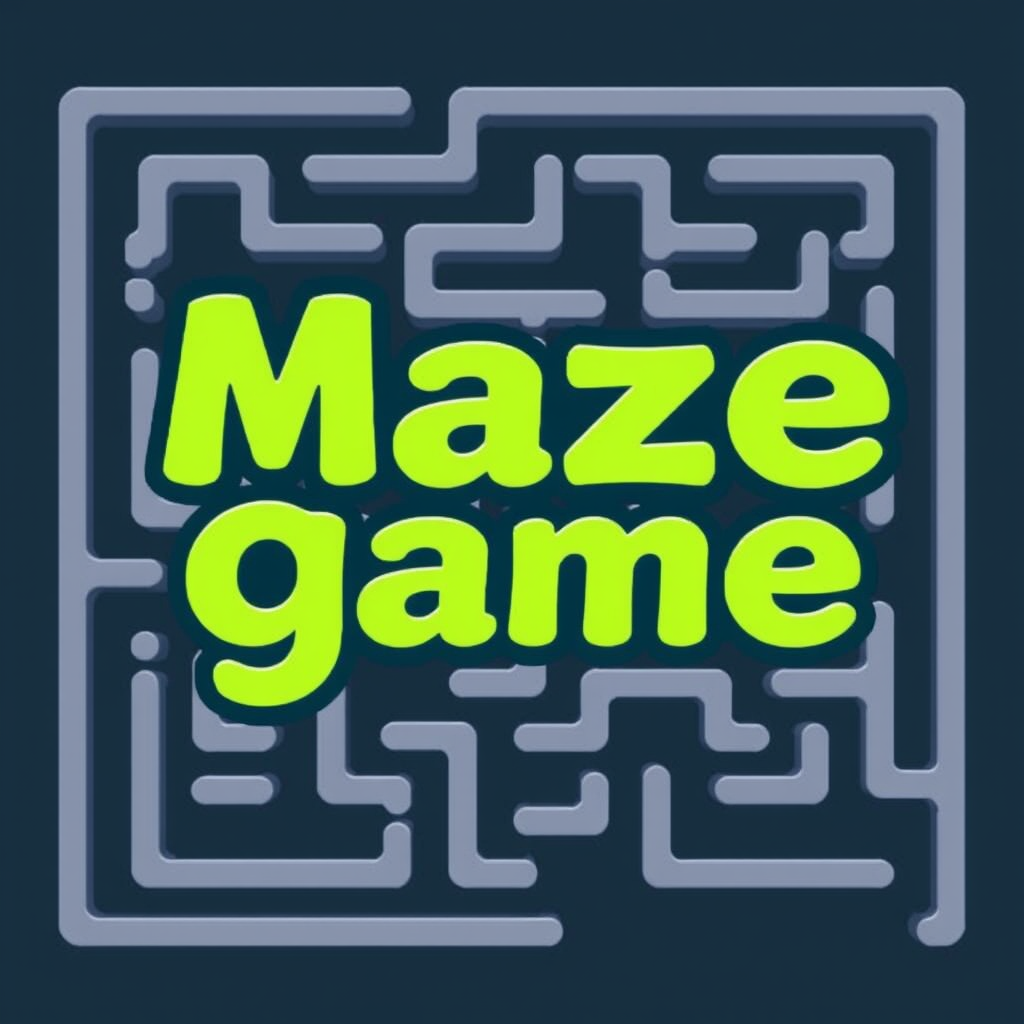 Create a stylized title of the text "Maze game classic fun puzzle"; need to include all the text. - Image