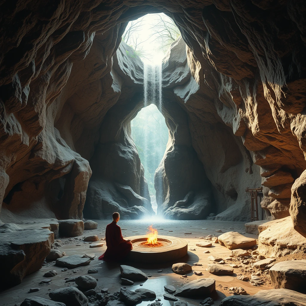 "A cave where immortals can meditate and cultivate; warm in winter, cool in summer, and full of spring vitality."