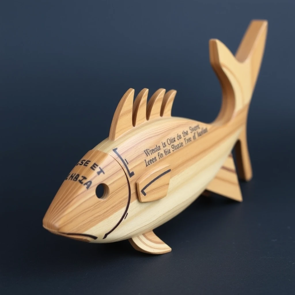 A wooden fish. - Image