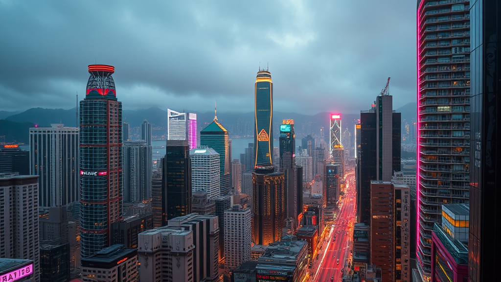 hong kong, hong kong, hong kong, h, futurism, featured on unsplash, city like hong kong, kowloon, kowloon cyberpunk cityscape, kowloon cyberpunk, busy cityscape, hong kong buildings, bustling city - Image