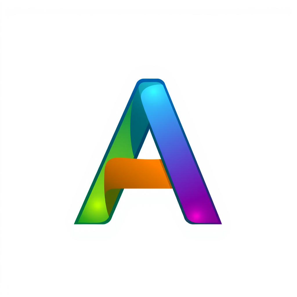 A logo with the letter A mixed with rgba(7,130,216,255), rgb(20,147,220), and rgb(76,212,244) has an abstract IT expression with a transparent background. - Image