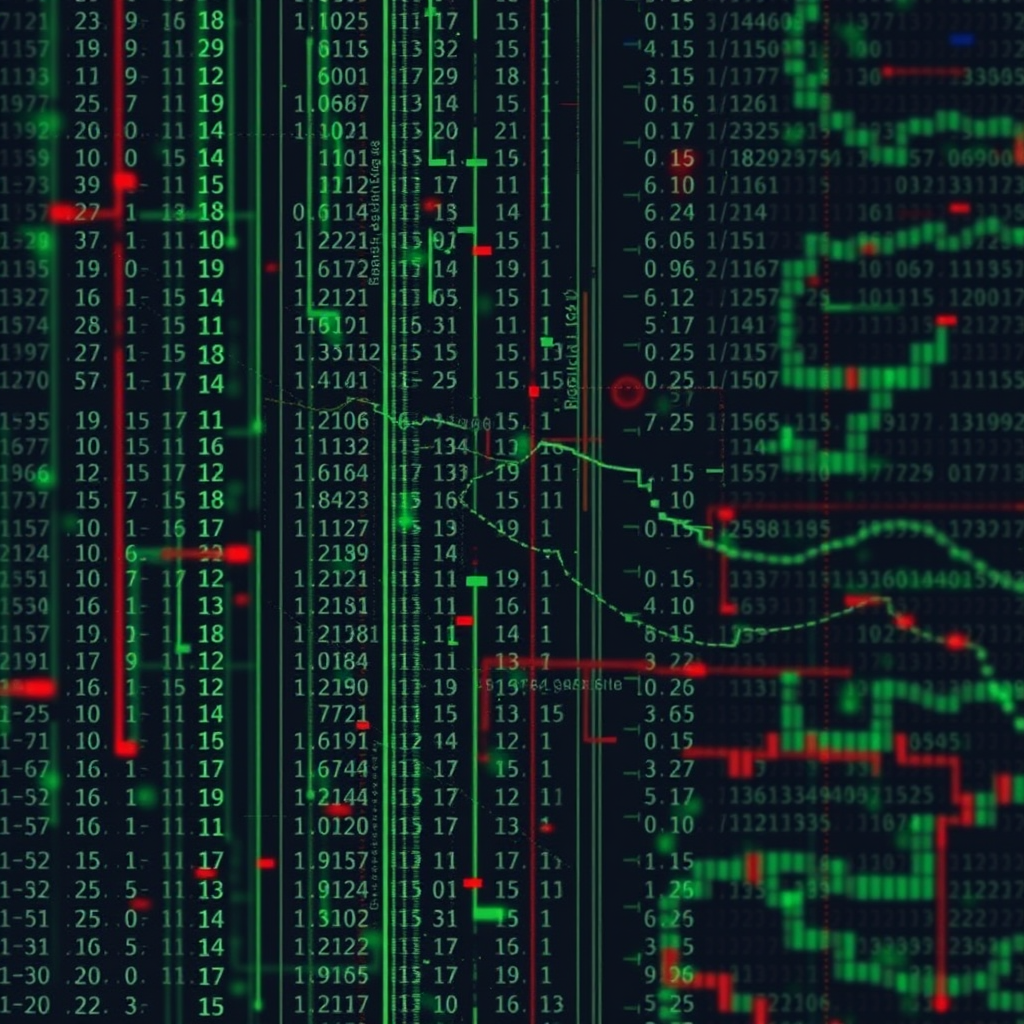 Square background with the theme of accounting data manipulation.