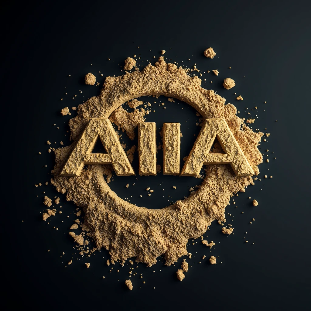 Majestically 3D photo of wet cow dung splattered onto the "AIA" logo. - Image