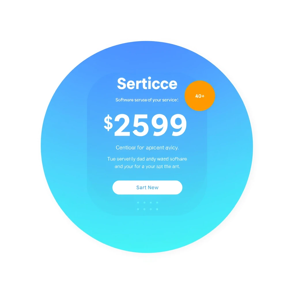 A software service's price UI from orange theme software website