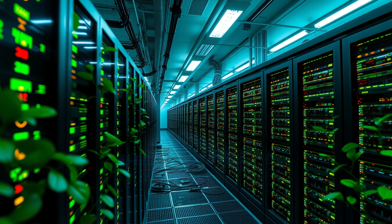 Clean energy-powered data center, symbolizing green tech infrastructure. - Image